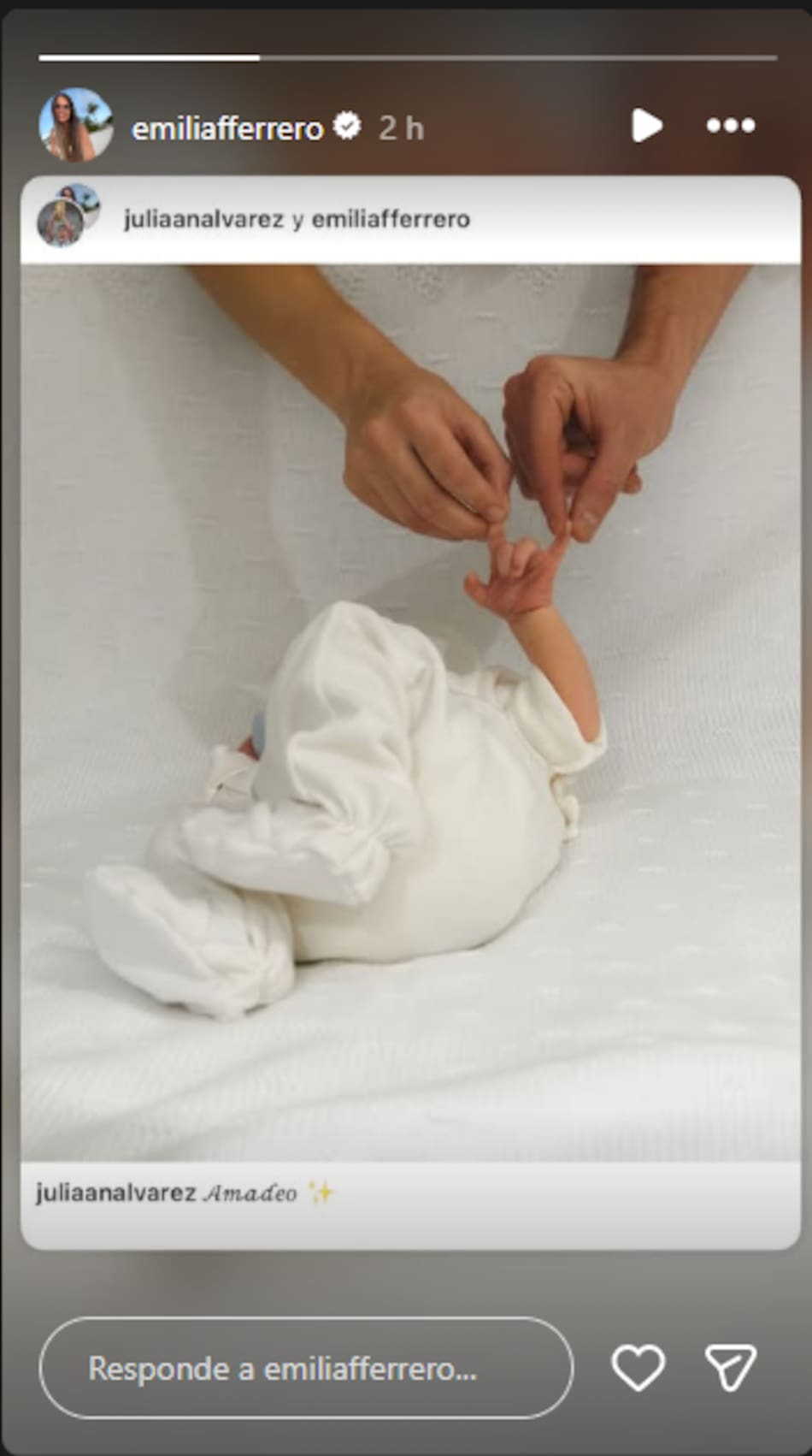 Nació Amadeo, el hijo de Julián Álvarez y Emilia Ferrero.