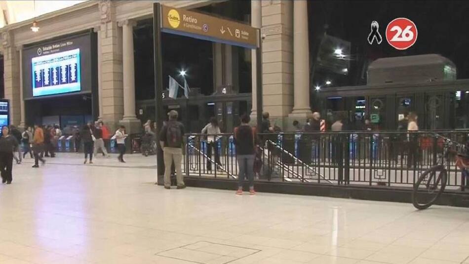 Se reanudó el servicio en Retiro tras amenaza de bomba, Canal 26