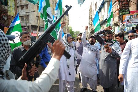 Protesta contra la India en Pakistán. Foto: EFE.