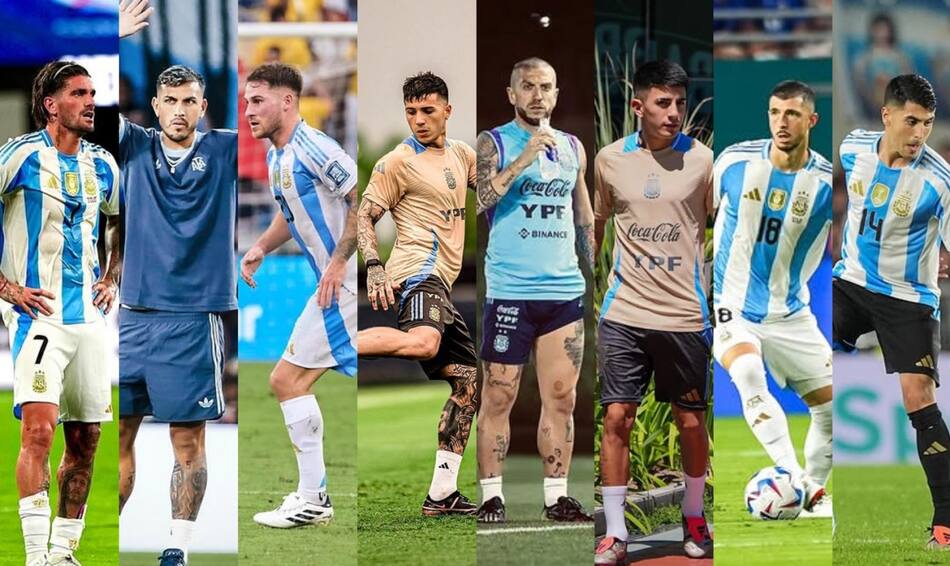 Mediocampistas campeones en el Mundial de Qatar 2022. Fotos: redes sociales