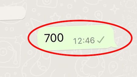 700, el "código secreto" de WhatsApp. Foto: Gentileza Crast.net.