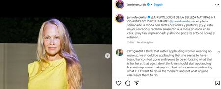 La publicación de Jamie Lee Curtis. Foto: Instagram.