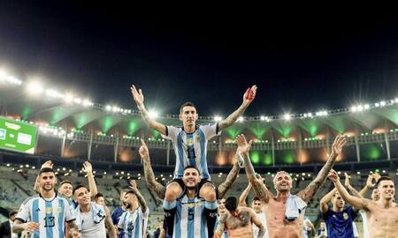Ángel Dí María en el partido ante Brasil por Eliminatorias. Foto: @angeldimariajm