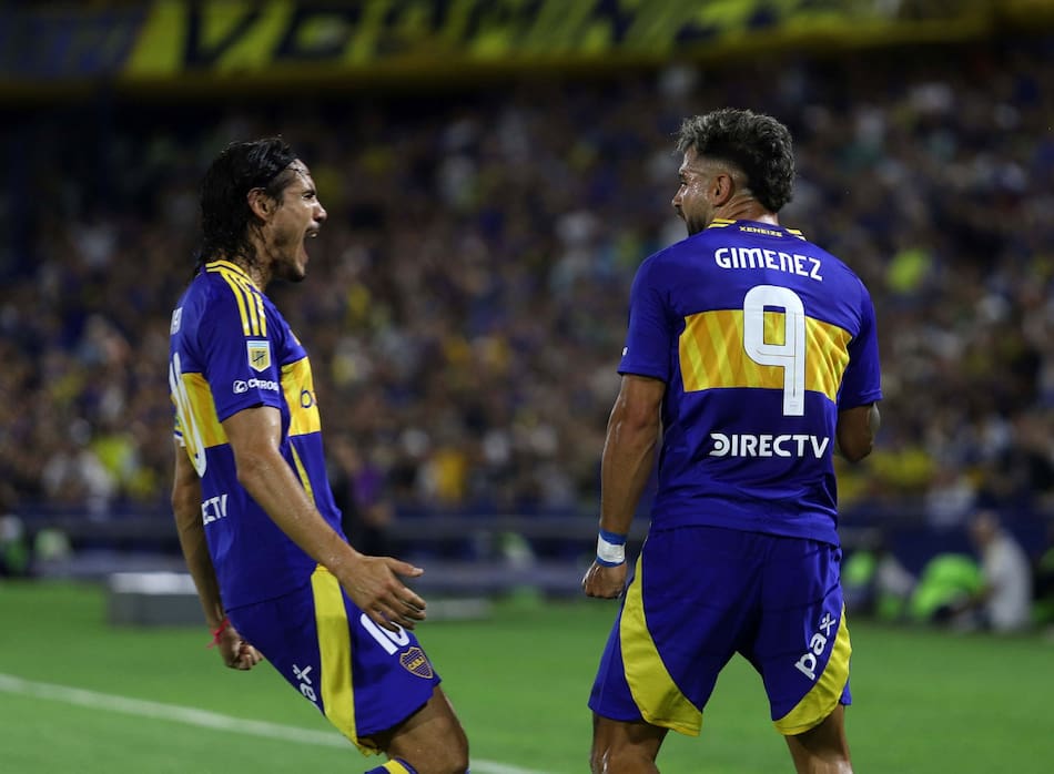 Edinson Cavani y Milton Giménez; Boca Juniors vs Rosario Central. Foto: NA/Mariano Sánchez