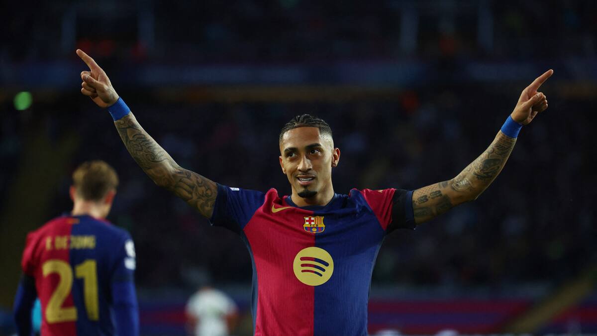 Raphinha continúa con su racha goleadora. Foto: Reuters/ Albert Gea.