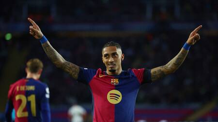 Raphinha continúa con su racha goleadora. Foto: Reuters/ Albert Gea.