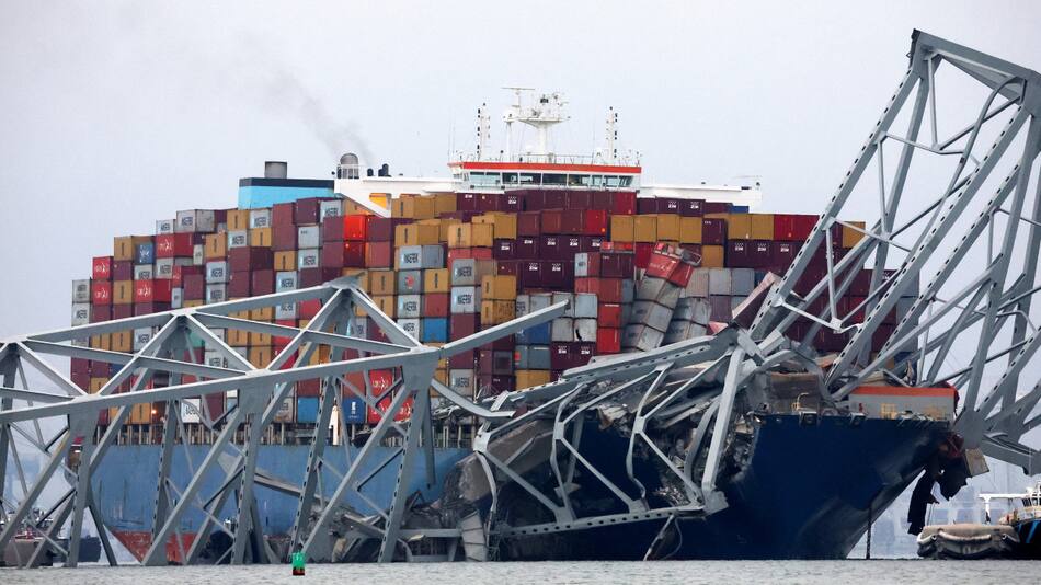 Accidente del puente de Baltimore. Foto: Reuters.