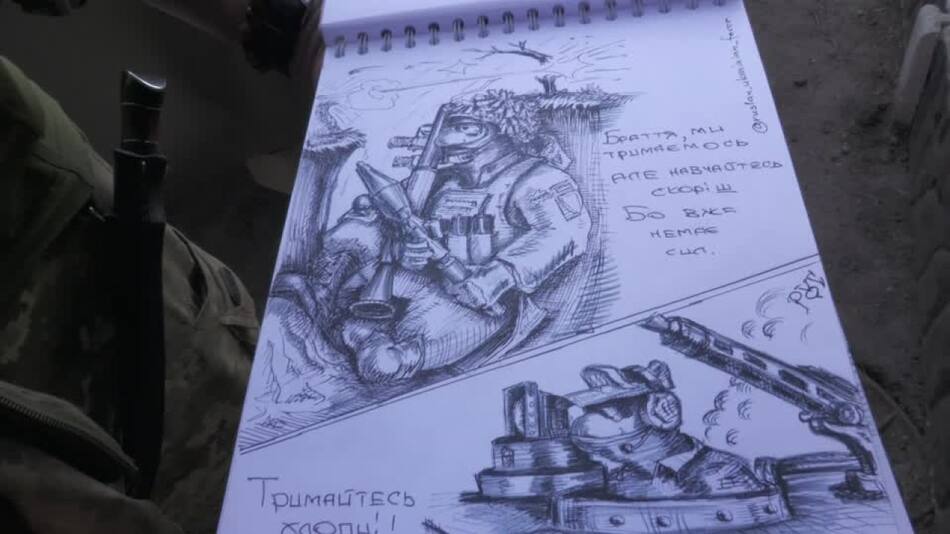 Comic del soldado ucraniano. Foto: Reuters.