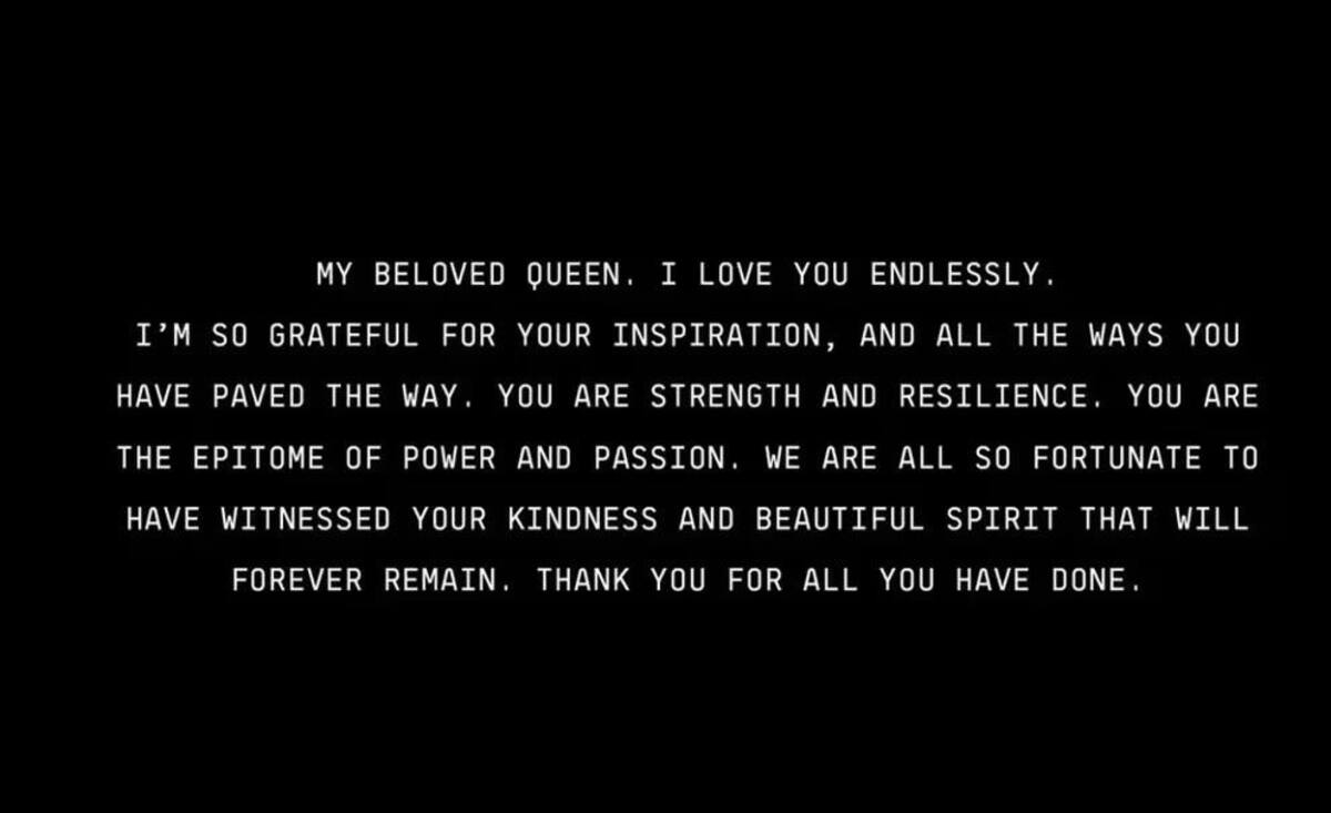 El emotivo mensaje de Beyoncé para Tina Turner en su página web oficial. Foto: beyonce.com