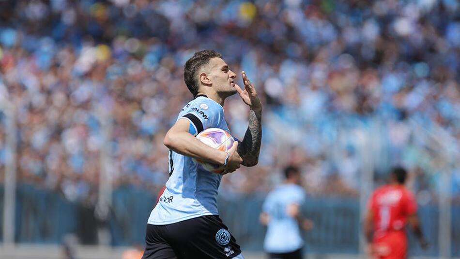 Pablo Vegetti, el goleador en el ascenso de Belgrano. Foto: Twitter @Belgrano.