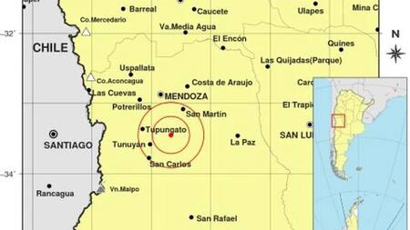 Sismo en Mendoza. Foto: INPRES.