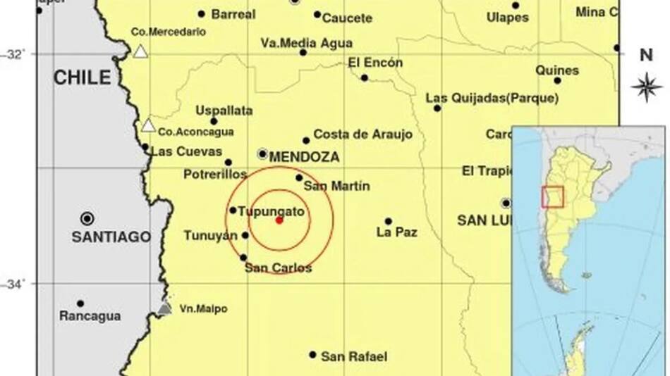 Sismo en Mendoza. Foto: INPRES.