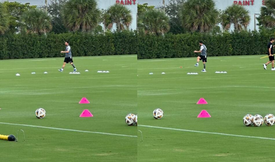 Lionel Messi volvió a los entrenamientos con el Inter Miami. Foto: Canal 26