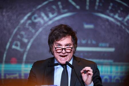 Discurso de Javier Milei. Foto: Reuters.