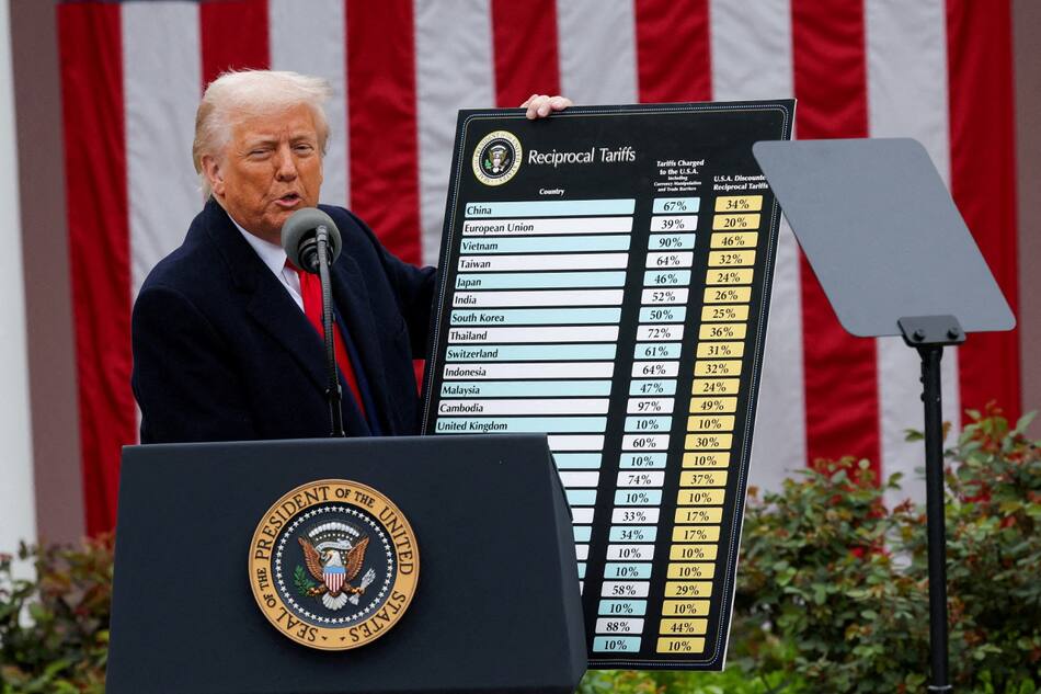 Aranceles de Donald Trump. Foto: Reuters/Carlos Barria