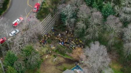 Accidente de un camión del Ejército en San Martín de los Andes. Foto: NA.