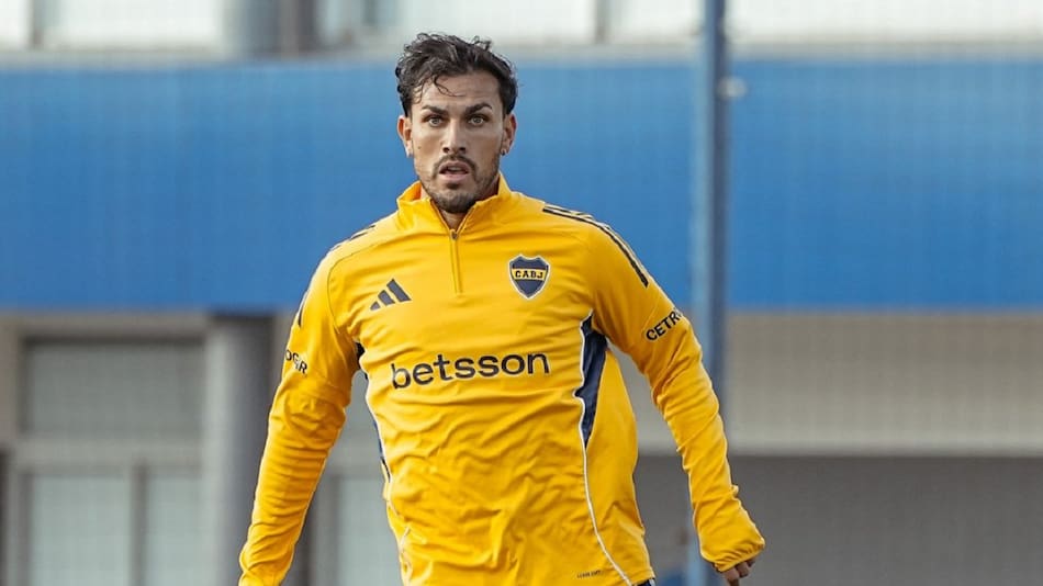 Leandro Paredes en el entrenamiento de Boca