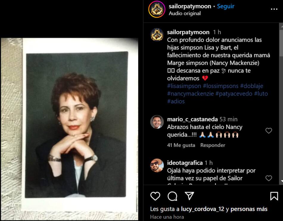 Murió Nancy Mackenzie, actriz de doblaje que le dio la voz a Marge Simpson. Foto: captura