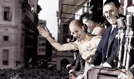 Evita y Juan Domingo Perón. Foto: archivo.