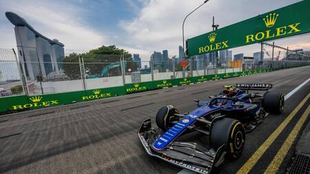 Franco Colapinto en el Gran Premio de Singapur. Foto: EFE.