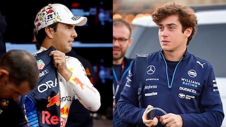 Checo Pérez y Franco Colapinto. Fotos: Reuters.