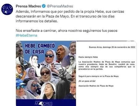 Tuit de Madres de Plaza de Mayo, Twitter