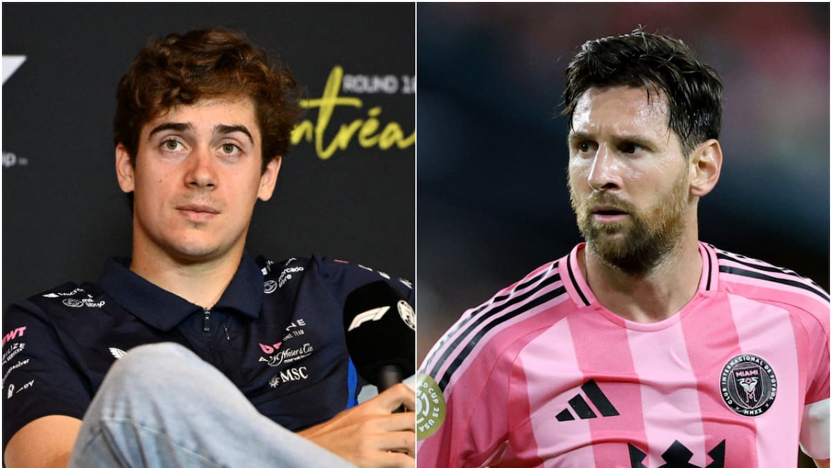 Franco Colapinto y Lionel Messi. Foto: Reuters (Jennifer Gauthier - Hannah Mckay)