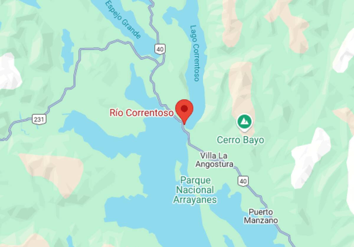 Rio Correntoso. Fuente: Captura Google Maps