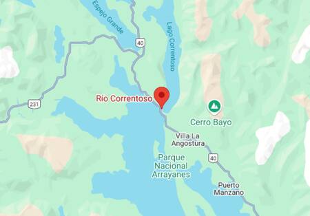 Rio Correntoso. Fuente: Captura Google Maps