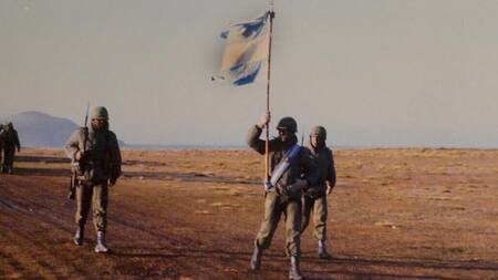 Bandera argentina en Malvinas. Foto: Infobae