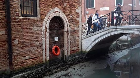 Venecia sufre la sequía de sus canales: de qué se trata el fenómeno. EFE