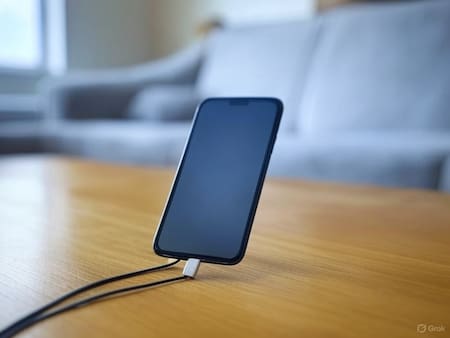 Celulares; carga de celular. Foto: Grok.