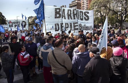 Manifestación en el centro porteño, polentazo, NA