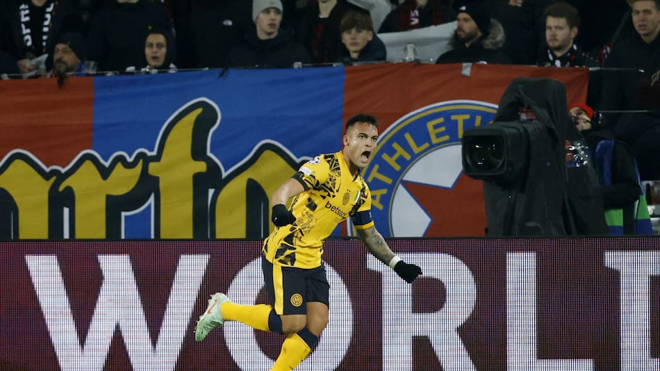 Festejo de Lautaro Martínez en el Inter. Foto: REUTERS/David W Cerny.
