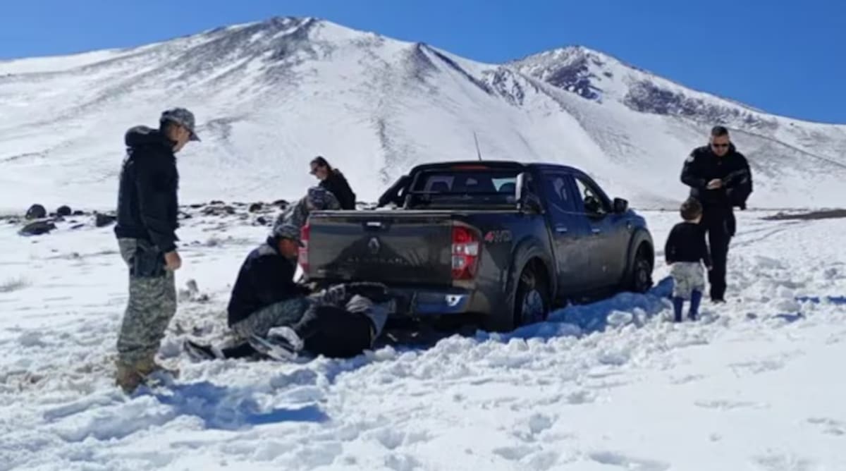 La nieve persistía en el sector tras los temporales de fines de agosto.