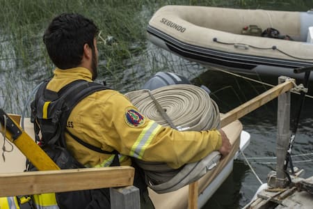 Parque Nacional Nahuel Huapi, incendio forestal. Foto: Télam.