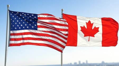 Sigue la disputa entre Estados Unidos y Canadá por los aranceles. Foto: Grok.