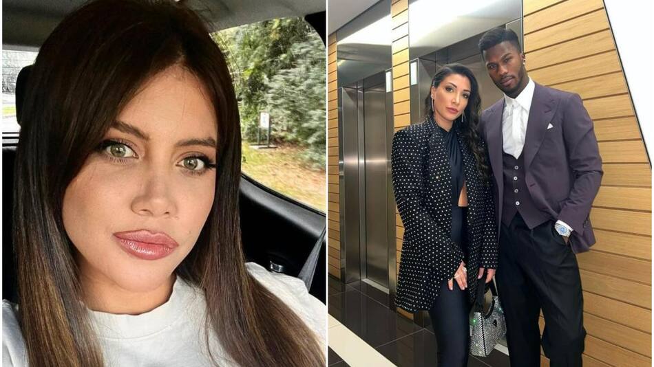 Wanda Nara, Simona Guatieri junto a Keita Baldé. Fotos: Instagram.