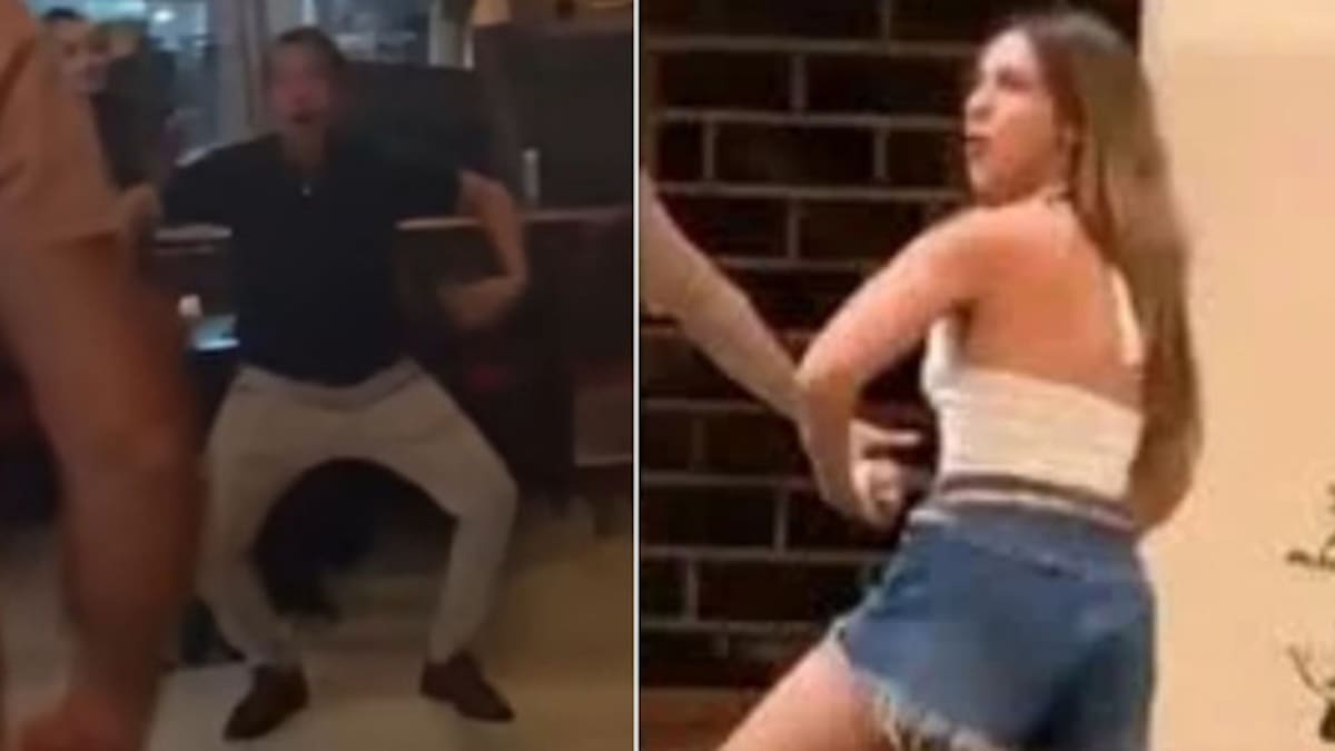 Padre de Agostina Páez imitando los gestos racistas de su hija.