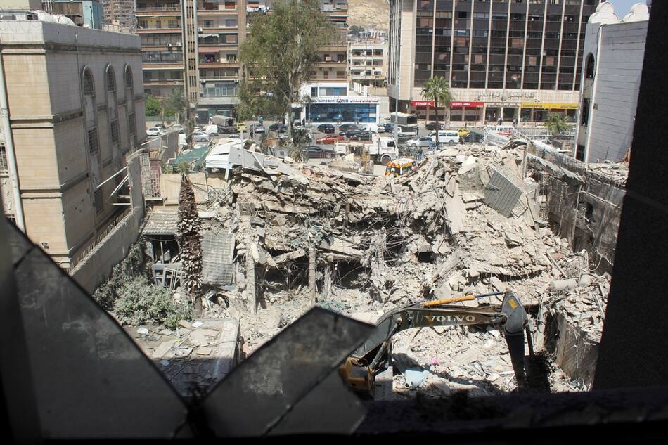 Ataque a embajada de Irán en Siria. Foto: Reuters.