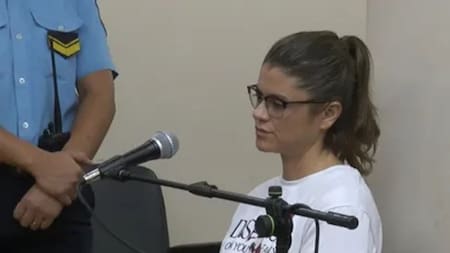 Luciana Bustos en el juicio. Fuente: Captura