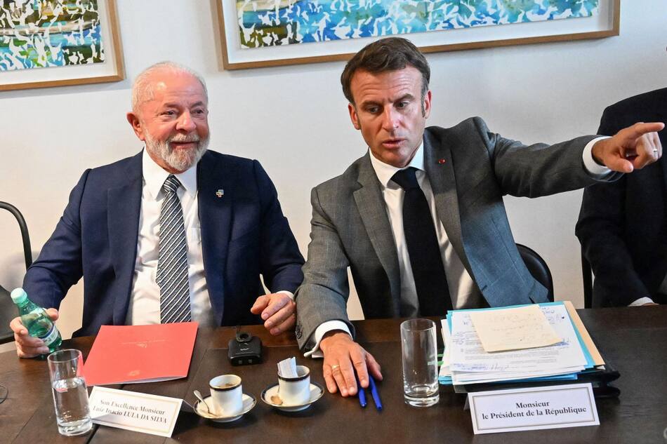 Emmanuel Macron y Lula da Silva. Foto: Reuters.