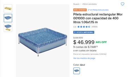 Precios de piletas para casas en Argentina.