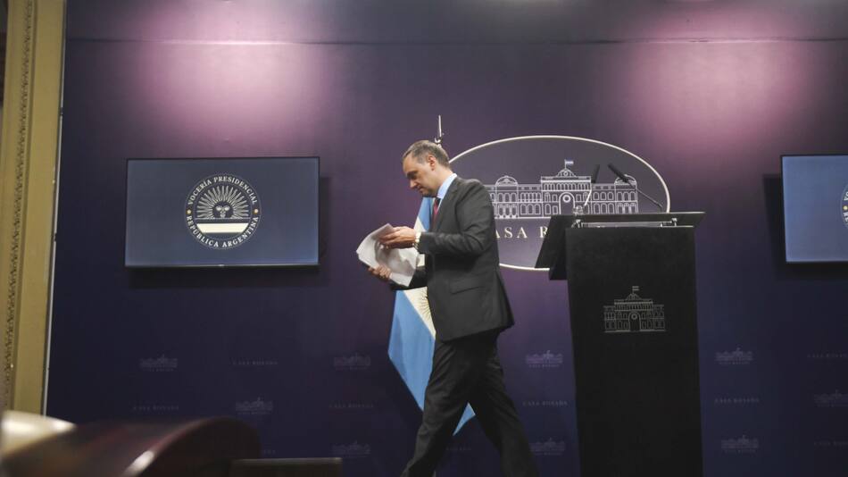 Adorni, vocero presidencial. Foto: Télam