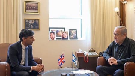 Rishi Sunak y Benjamin Netanyahu. Foto: EFE.