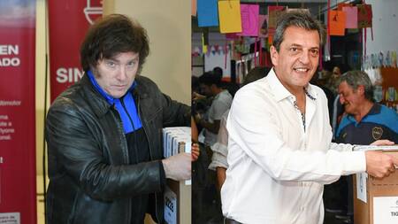 Balotaje. Milei y Massa. Foto: NA.