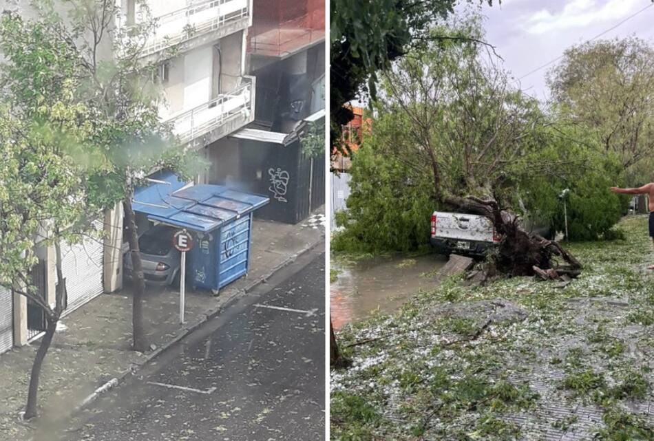 Feroz tormenta en Bahía Blanca. Foto: X @donaporte8 - @joaquinbotta