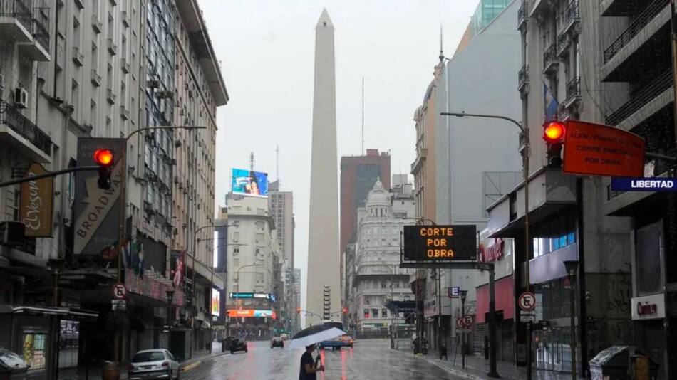 Lluvia en la ciudad de Buenos Aires. Foto: NA.
