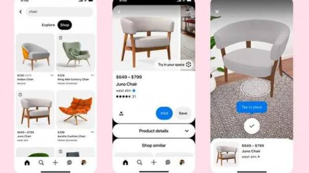 Pinterest implementa realidad aumentada para ver cómo quedarían los muebles en el hogar
