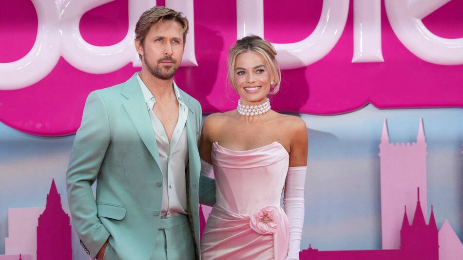 Barbie: Ryan Gosling y Margot Robbie. Foto: Reuters.
